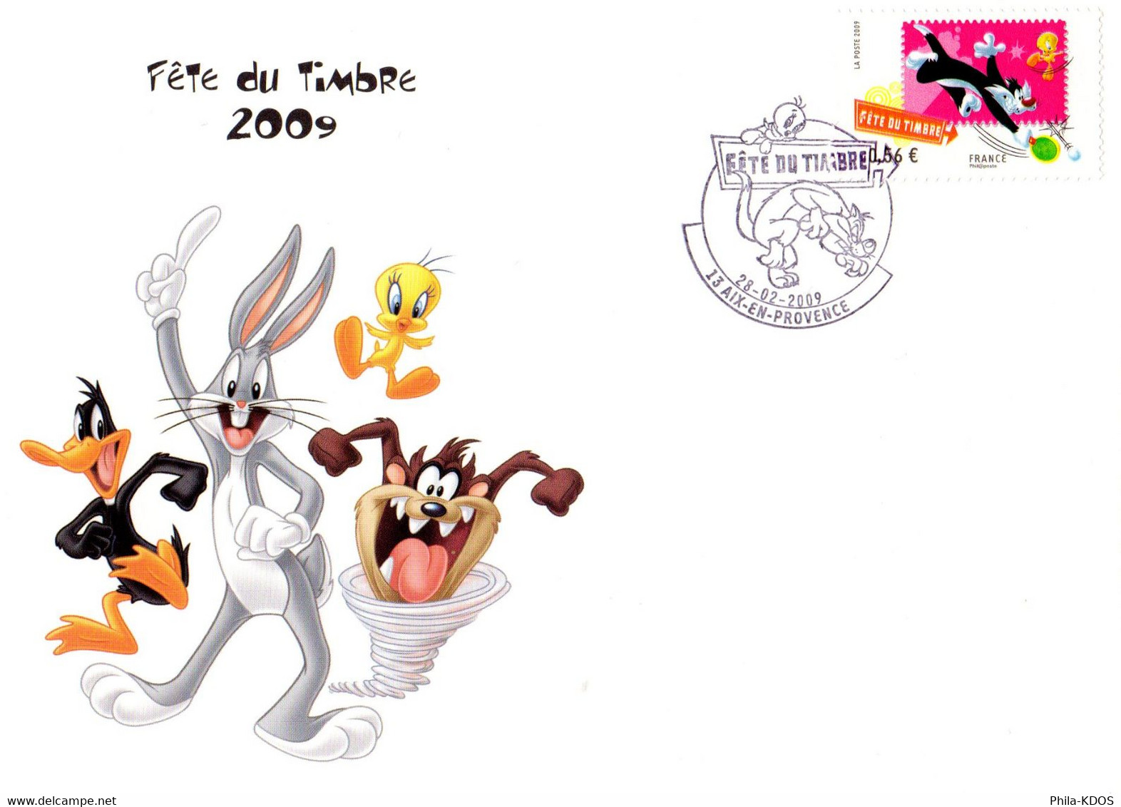 &#9989; " FDT 2009 : LOONEY TUNES : TITI ET GROMINET " Sur Enveloppe 1er Jour De 2009. N° YT 4339. Parf état. FDC - Bandes Dessinées