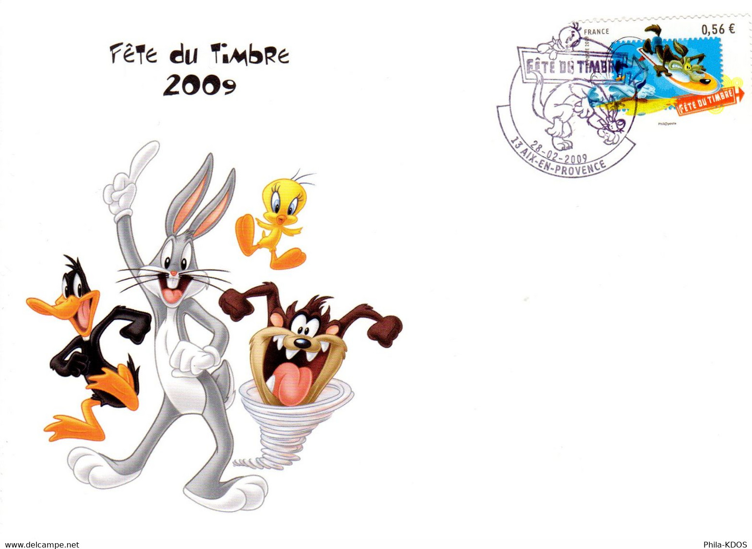 &#9989; " FDT 2009 : LOONEY TUNES : VIL COYOTTE " Sur Enveloppe 1er Jour De 2009. N° YT 4338. Parf état. FDC - Comics