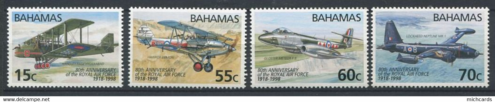 295 - BAHAMAS 1998 - Yvert 938/41 - Avion Royal Air Force - Neuf **(MNH) Sans Charniere - Bahamas (1973-...)