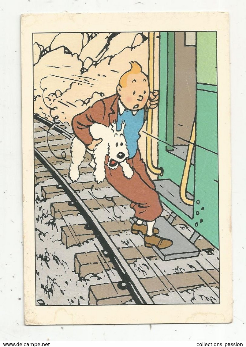 JC , G , Cp,  Bandes Dessinées ,TINTIN , Hergé - Moulinsart ,T 01 , écrite ,train - Cómics