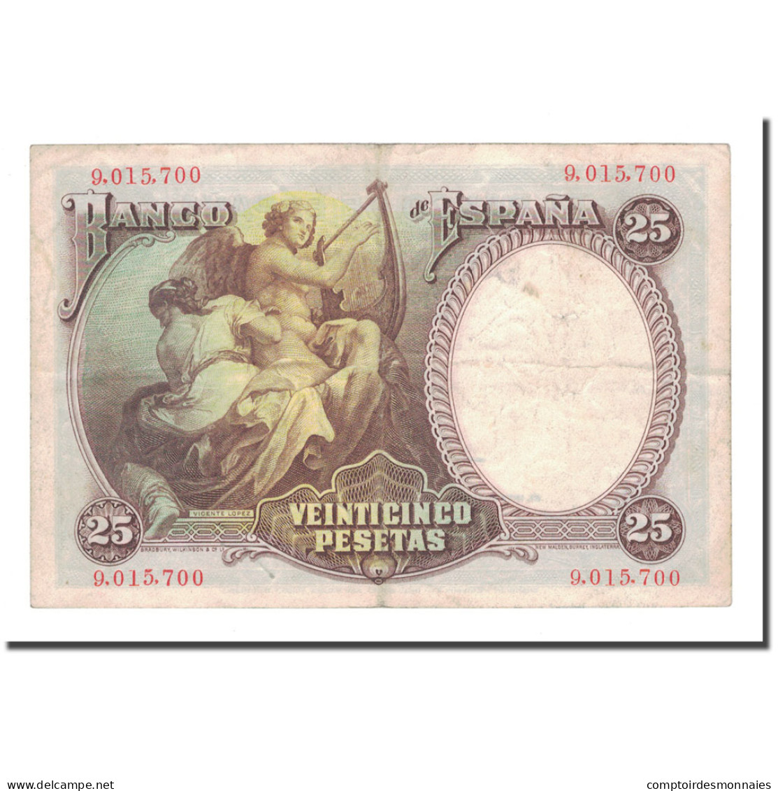 Billet, Espagne, 25 Pesetas, 1931, 1931-04-25, KM:81, TTB - 25 Peseten