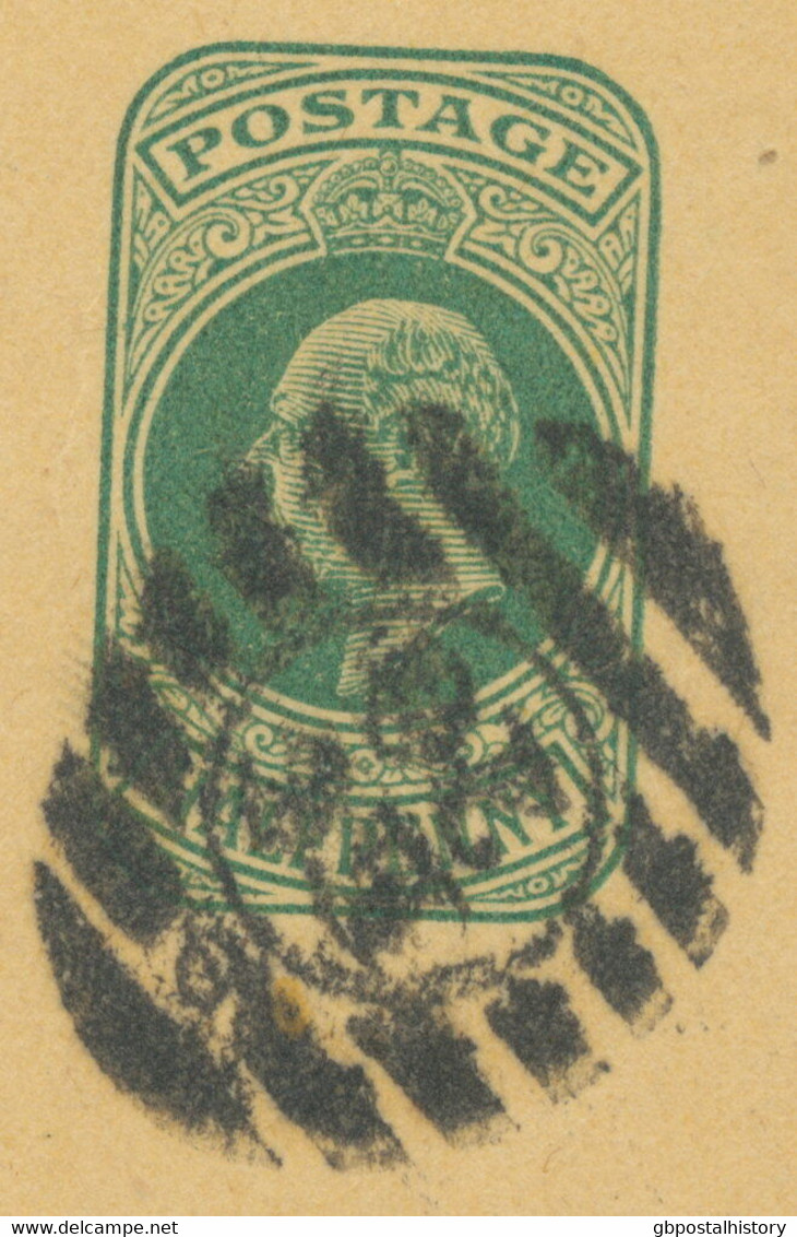 GB 190? EVII 1/2d Blue-green Superb Wrapper With Barred Cancel "C / E.C / 20" - Storia Postale