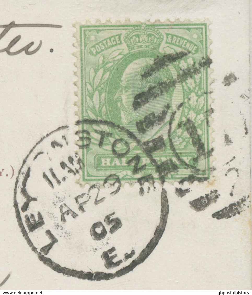 GB 1905 EVII 1/2 D Tuck's Oilette Postcard Duplex "LEYTONSTONE / E. / 17 / 2" - Storia Postale