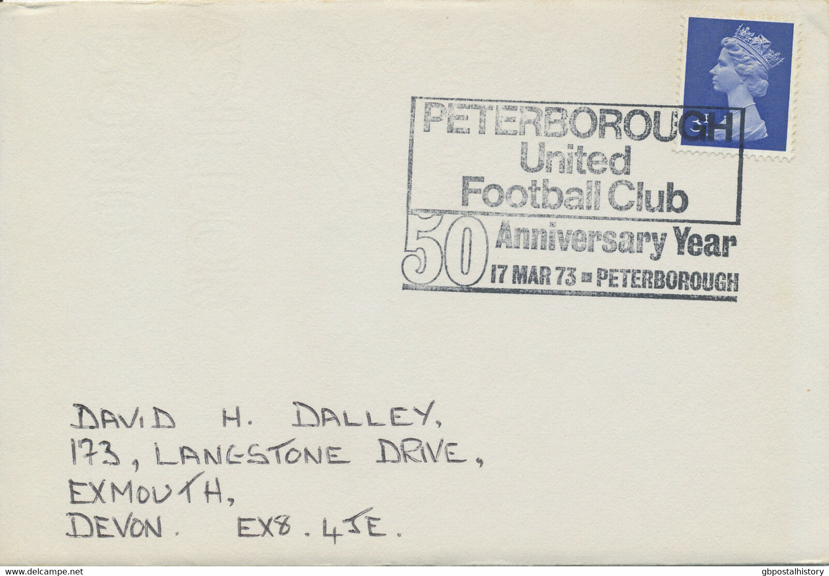 GB 1973 Peterborough United Football Club 50 Anniversary Year Peterborough - Storia Postale