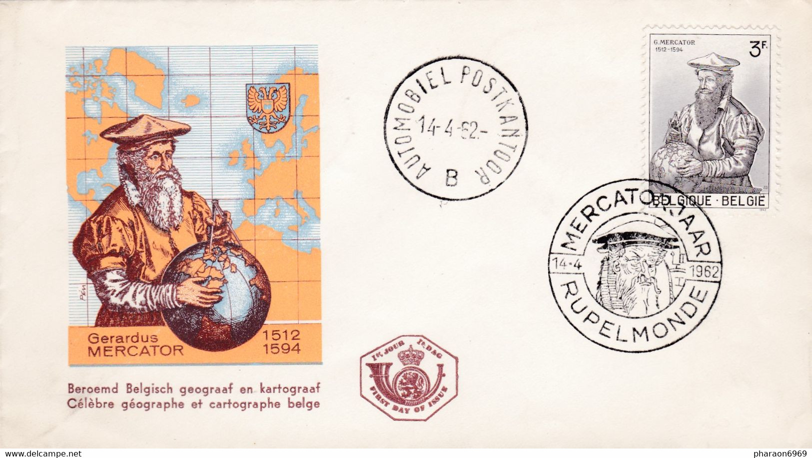 Enveloppe FDC 1213 Mercator Ruppelmonde - 1961-1970