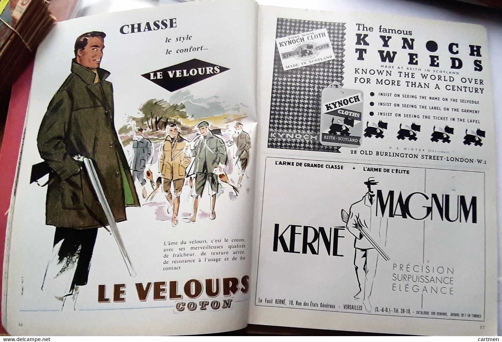 ADAM REVUE DE L'HOMME SPLENDIDE REVUE MODE MASCULINE TENUE D'AUTOMNE CHASSE SOLOGNE GRANDS COUTURIERS 1957 DOS EFFRANGE - Moda