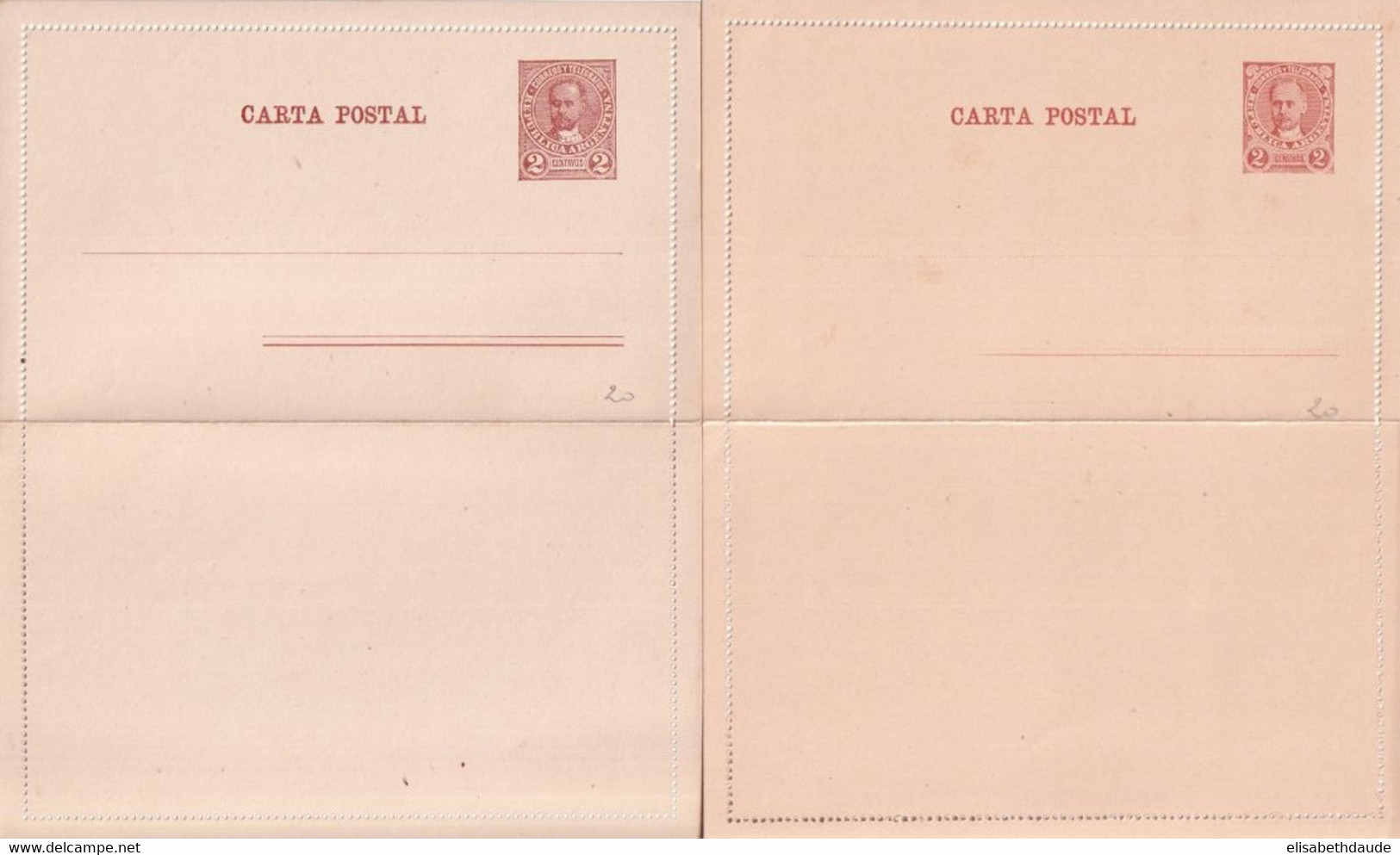 ARGENTINA - ENTIER POSTAL - 2 CARTE-LETTRES NEUVES - Postal Stationery