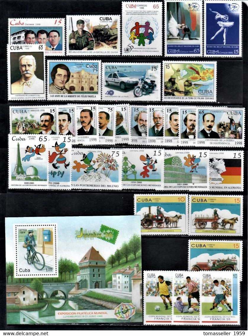 Cuba- 1998-  Year Set  33 Issues. MNH - Other & Unclassified