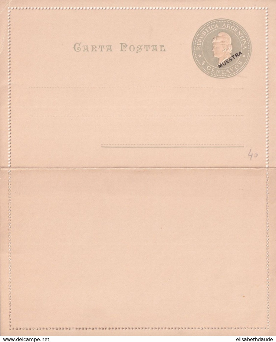 ARGENTINA - ENTIER POSTAL - ESSAI ! MUESTRA ! CARTE-LETTRE NEUVE - Entiers Postaux