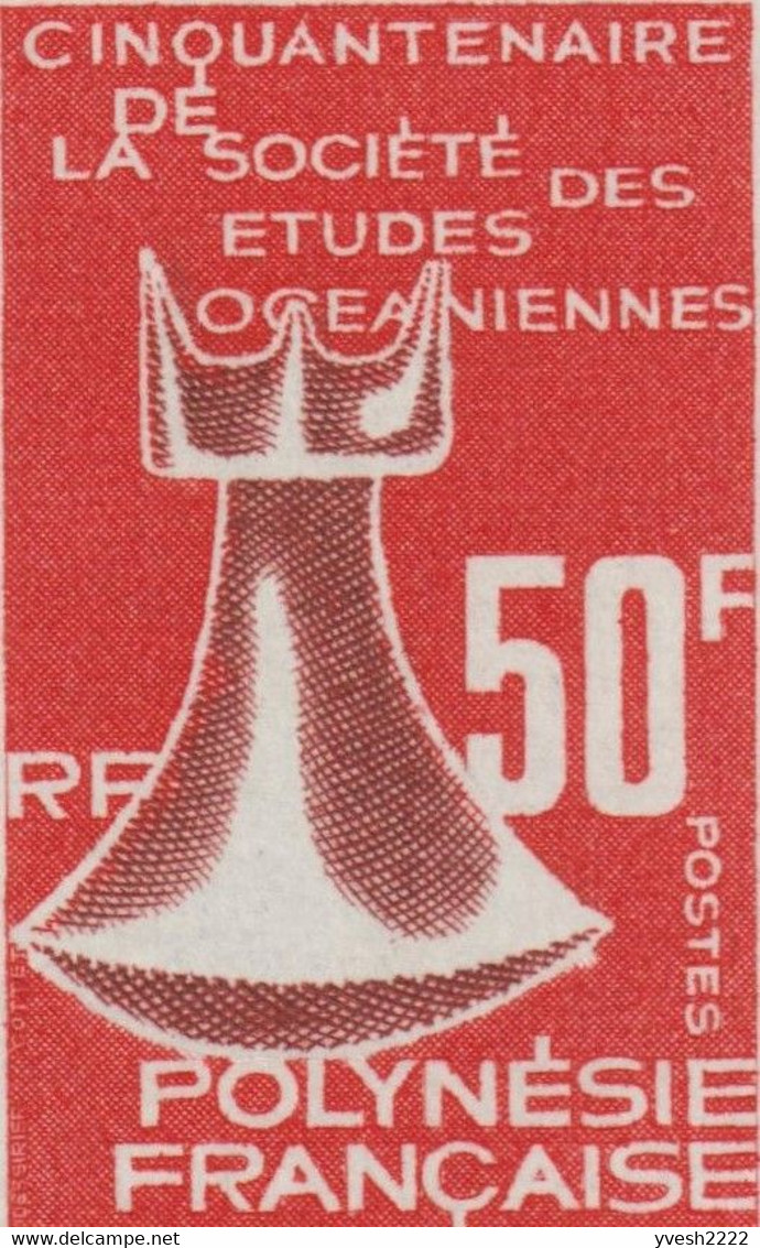 Polynésie Française 1967 Michel 67. Feuille D'essais De Couleurs. Pilon D'arbre à Pain, Roche Volcanique - Volcans