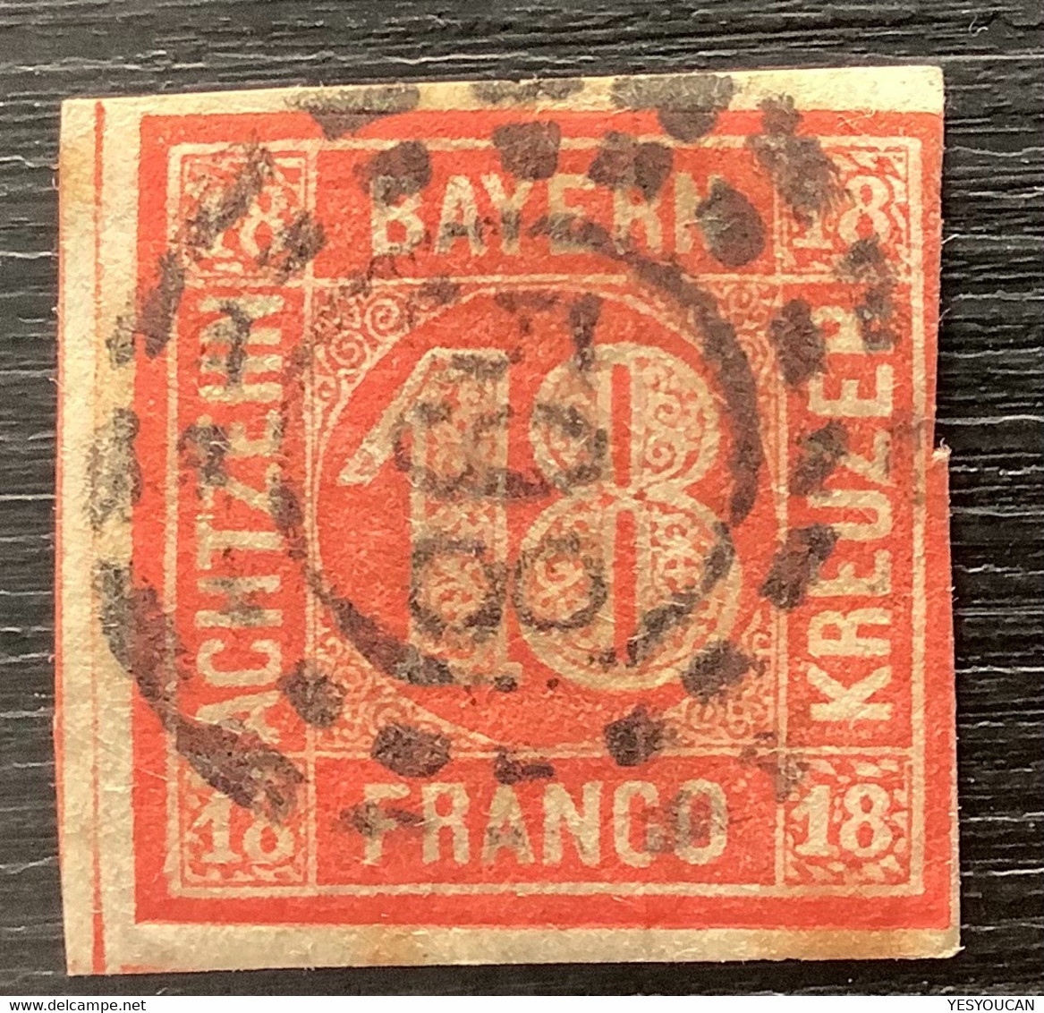 Bayern Mi 13b = 600€, 1862 18 Kr GUTE FARBE BLASSROT Stpl 598 (Baviére CRYPTO BITCOIN - Used