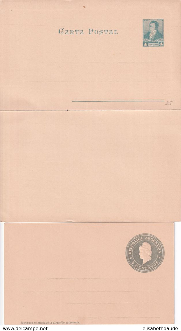 ARGENTINE - ENTIER POSTAL - 2 CARTES Dont 1 DOUBLE ! NEUVES - Postal Stationery