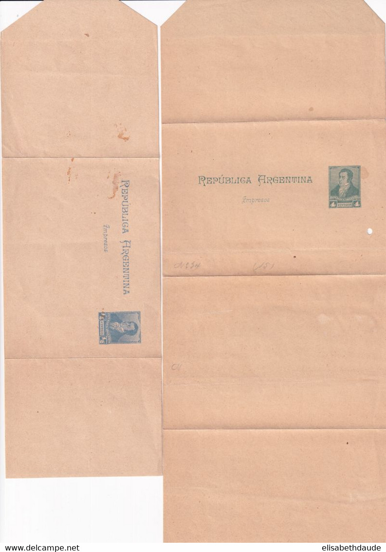 ARGENTINE - ENTIER POSTAL - 2 BANDES NEUVES - Postwaardestukken