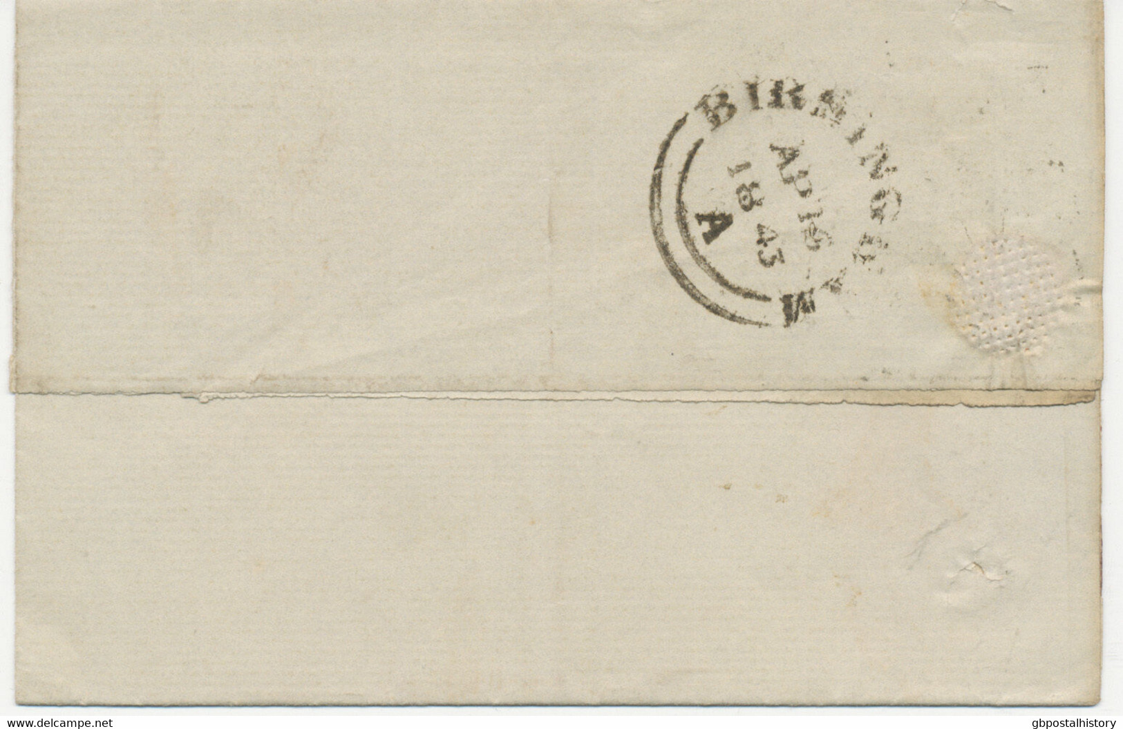 GB 1843 Fine Entire From „YORK“ To „BIRMINGHAM“ (circular Dated, Double Arcs) - Brieven En Documenten