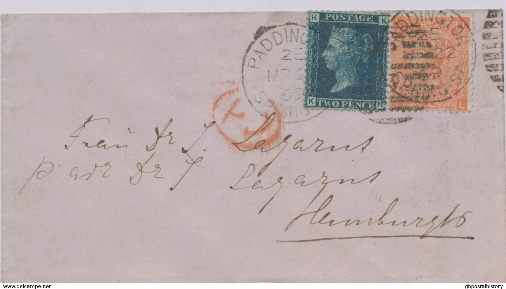 GB 1869 QV 2d Blue Rare Pl.12 (KH) + 4d Pl.10 PADDINGTON / SPRING-St. / P / 5 - Brieven En Documenten