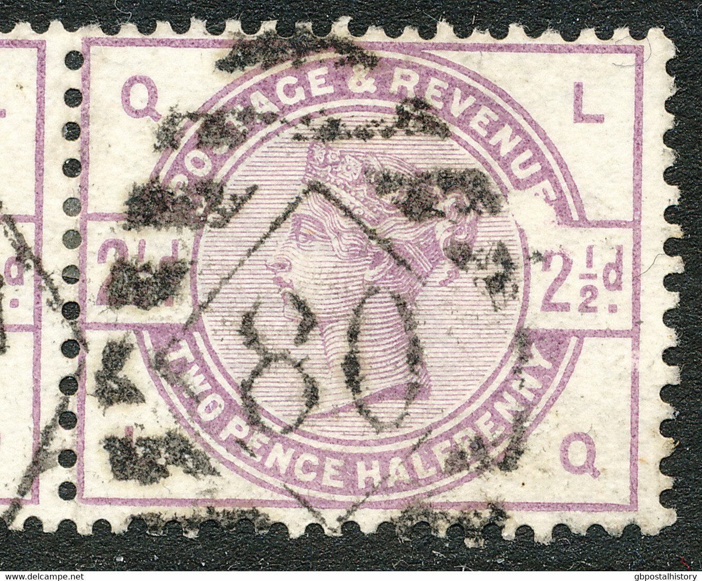 GB 1884 QV 2 1/2 D Purple-violet ('LP-LQ') VFU MAJOR VARIETY COLOR MISSING - Gebraucht