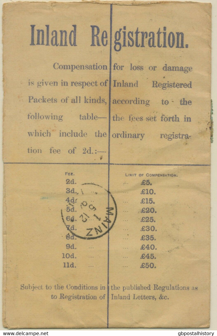 GB 1894 QV 2D PS Uprated Jubilee ½D 2D 2½D Jubilee REGISTERED / BRADFORD.YORKS - Cartas & Documentos