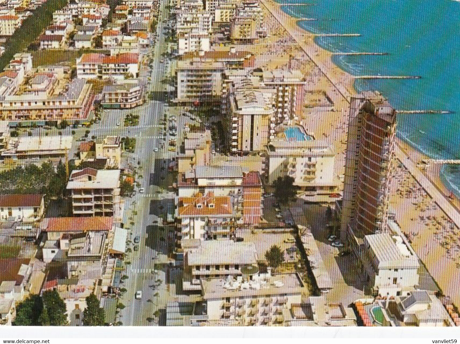 JESOLO LIDO-VENEZIA-PIAZZA MILANO DALL'AEREO-CARTOLINA VERA FOTOGRAFIA-NON VIAGGIATA-1970-1980 - Venezia (Venedig)