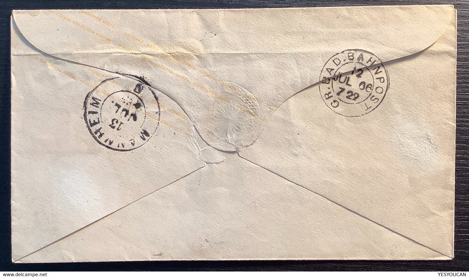 POSTABLAGE NEUFREISTETT + RENCHEN 1866 Ganzsache > Mannheim (Baden Brief Kehl Cover - Postal  Stationery