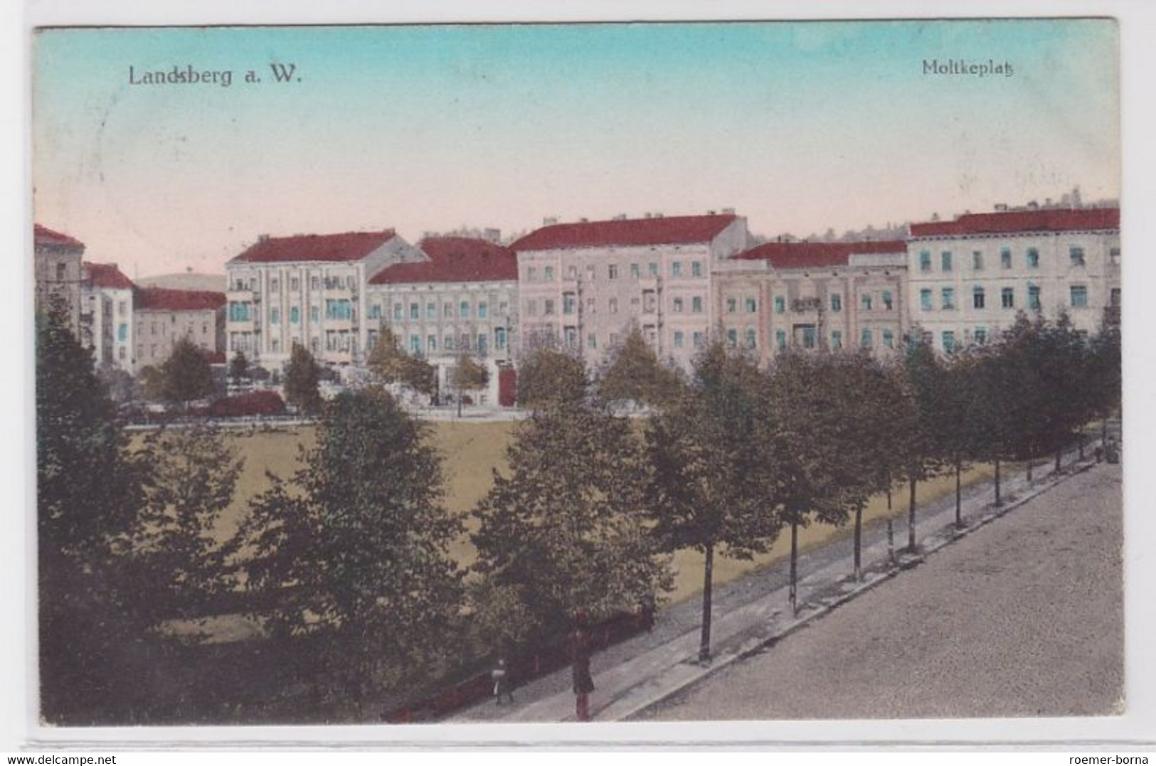 90438 Ak Landsberg An Der Warthe Gorzów Wielkopolski  Moltkeplatz 1912 - Neumark