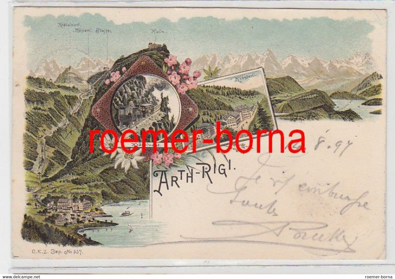 73895 Ak Lithographie Gruß Aus Arth Rigi Schweiz 1897 - Arth