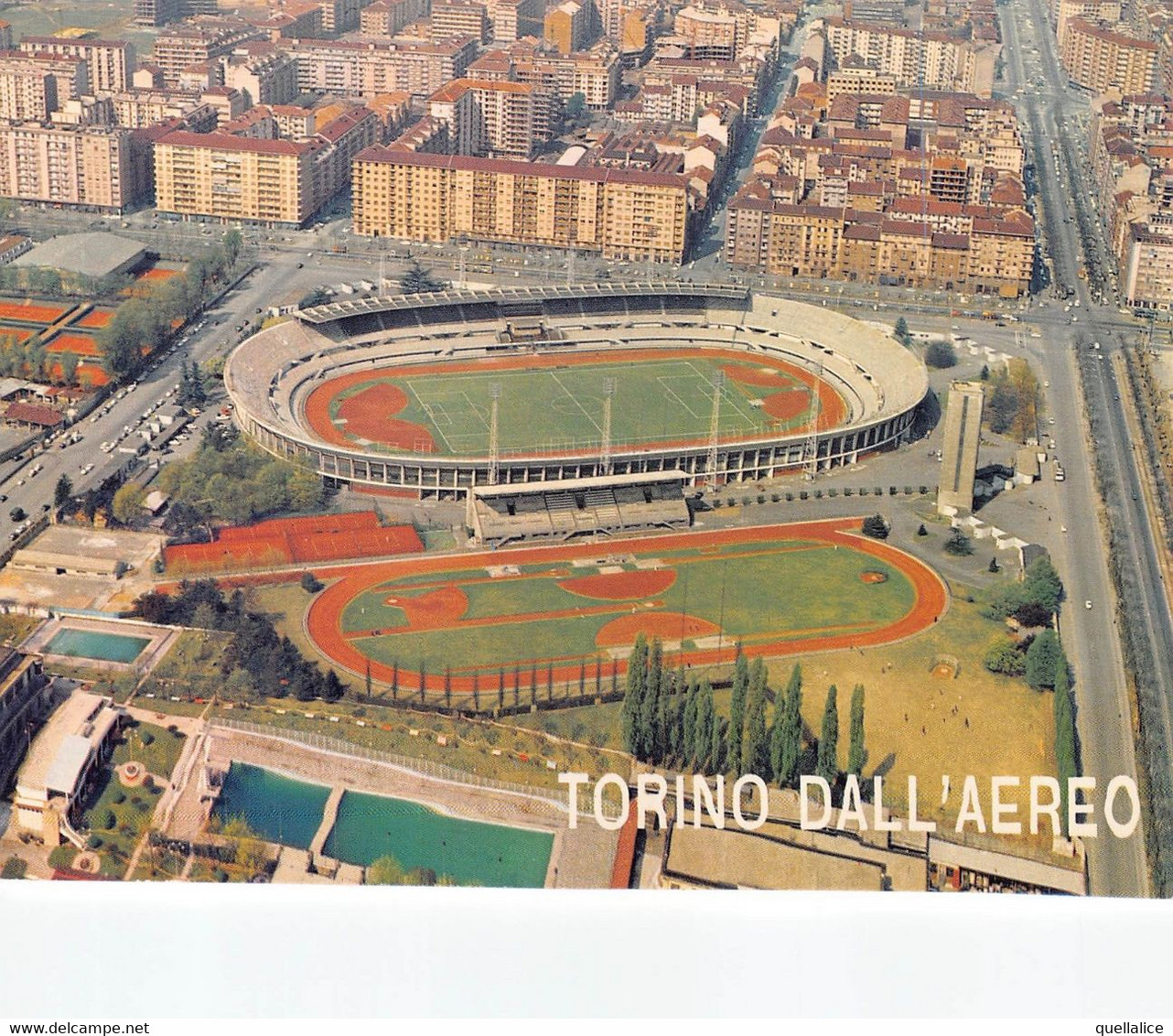 02411 "TORINO DALL'AEREO - LO STADIO COMUNALE" VEDUTA. FOTO AER FOTO SRL. CART NON SPED - Stadi & Strutture Sportive