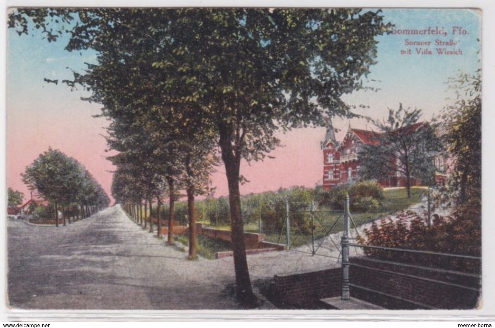 38945 Ak Sommerfeld Ffo. Lubsko - Sorauer Straße Mit Villa 'Wirsich' Um 1910 - Neumark