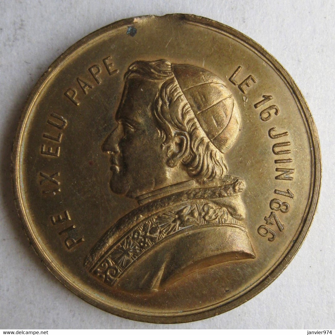 Vatican Medaille Papale. Medaglia Pio IX - Pie IX. Elu Pape Le 16 Juin 1846. Mort à Rome Le 7 Juillet 1878 - Royal/Of Nobility