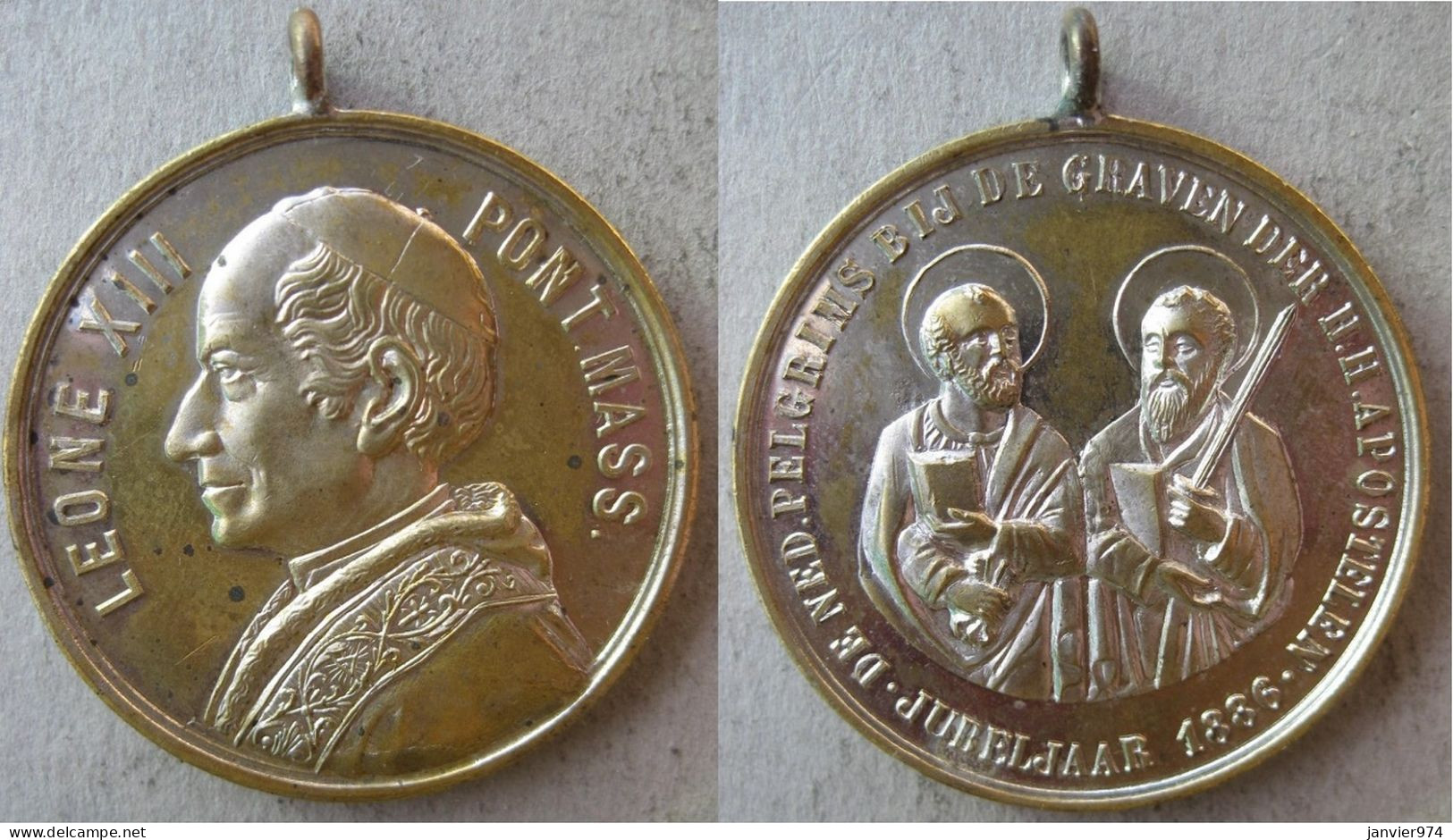 Médaille Papale Leon XIII – Leo XIII, Jubilé Des Saints Apôtres 1886 - Monarchia/ Nobiltà