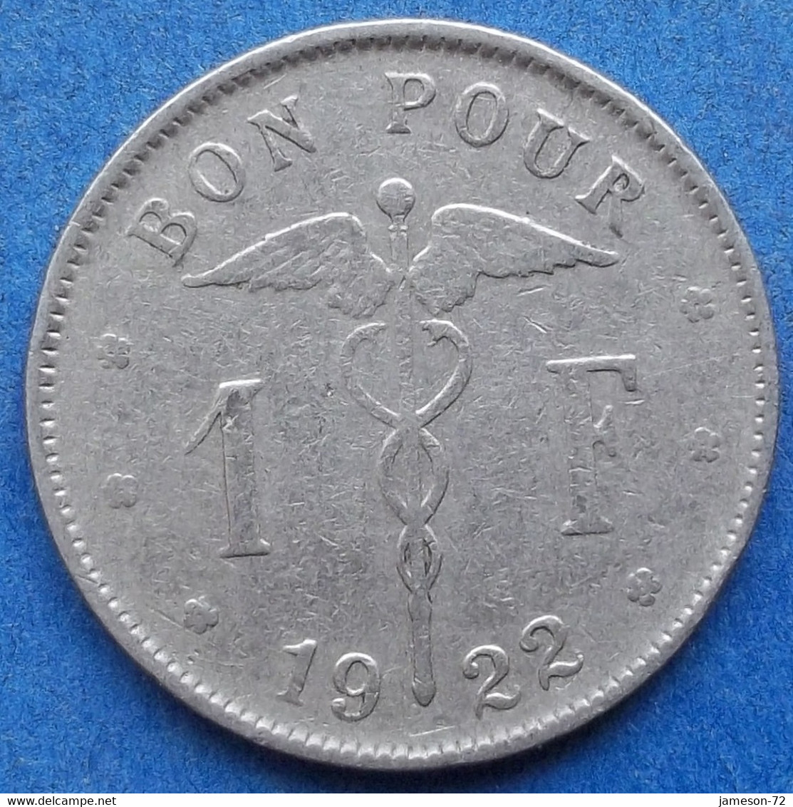 BELGIUM - 1 Franc 1922 French KM# 89 Albert I (1909-1934) - Edelweiss Coins - Unclassified