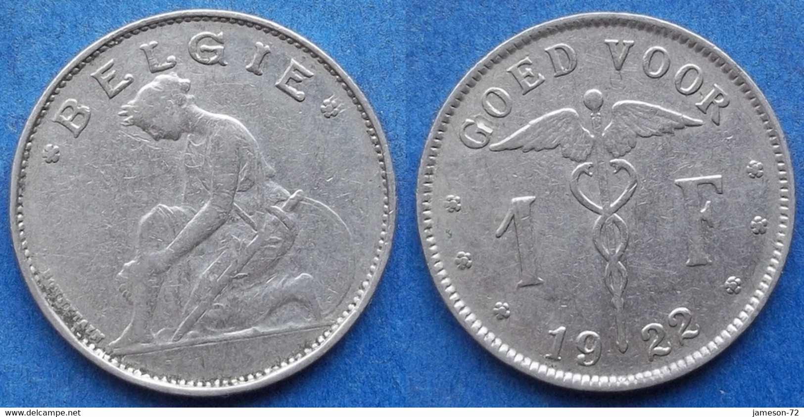 BELGIUM - 1 Franc 1922 Dutch KM# 90 Albert I (1909-1934) - Edelweiss Coins - Ohne Zuordnung