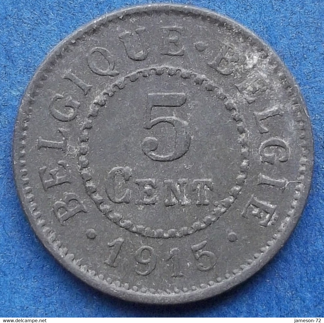 BELGIUM - 5 Centimes 1915 KM# 80 WWI German Occupation Zinc - Edelweiss Coins - Unclassified