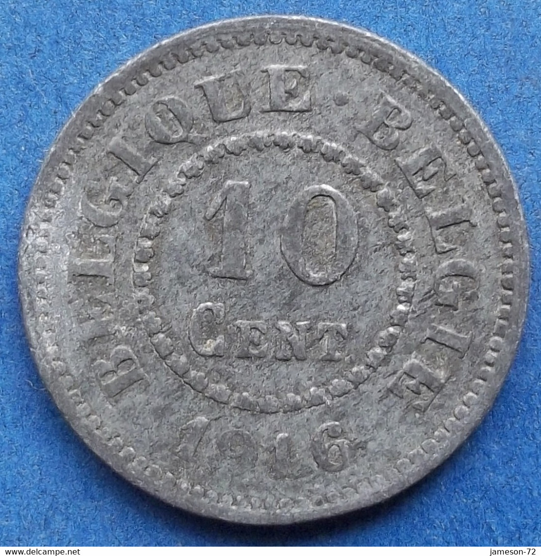 BELGIUM - 10 Centimes 1916 KM# 81 Without Dots WWI Zinc - Edelweiss Coins - Non Classés