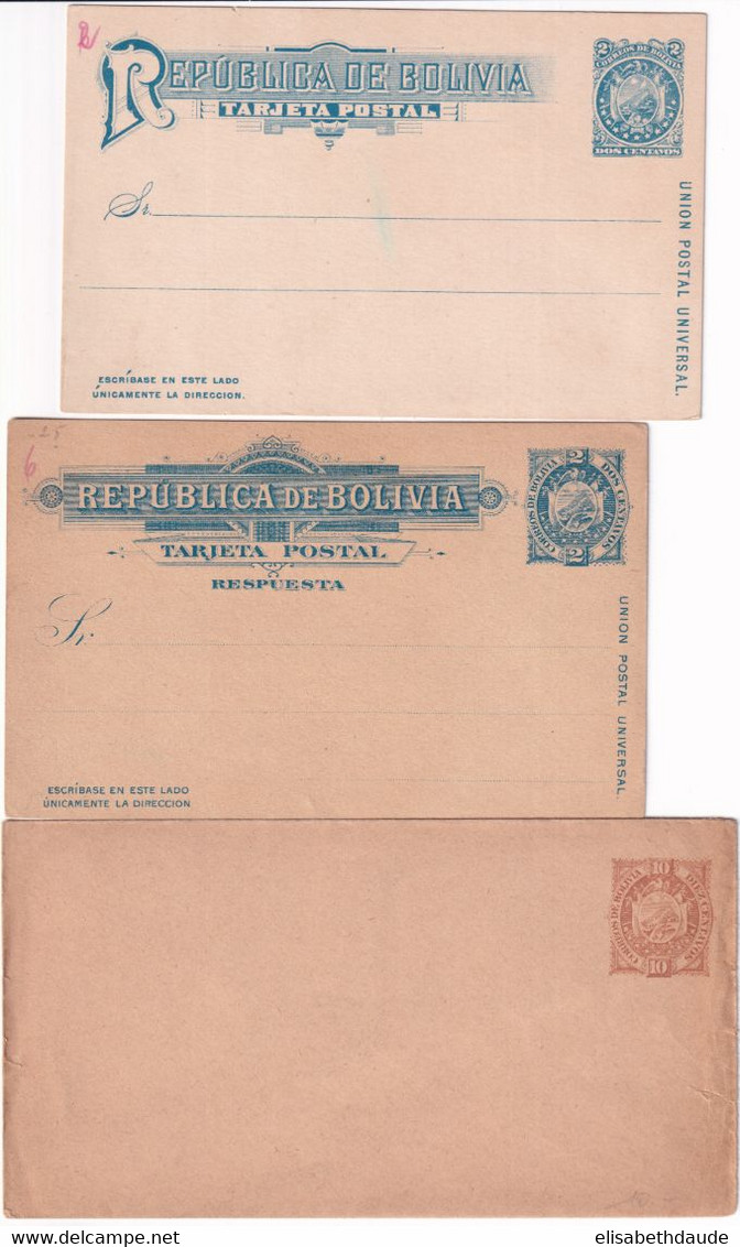 BOLIVIE - ENTIER POSTAL - 2 CARTES + 1 ENVELOPPE NEUVES - Bolivia