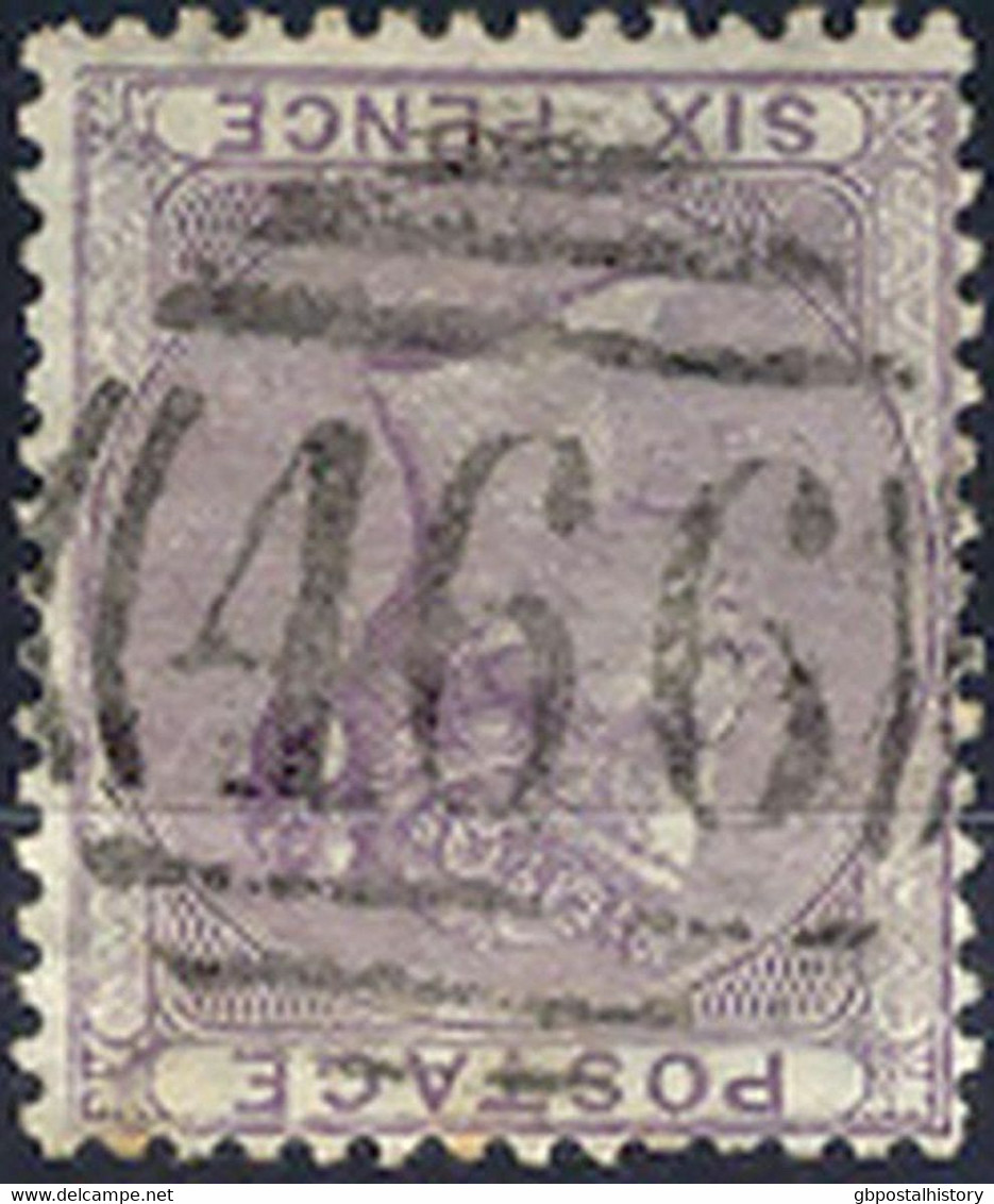 GB 1856 QV 6d Pale Lilac Wmk Emblems VFU W. Numeral "466" Liverpool GBP 125.- - Gebruikt