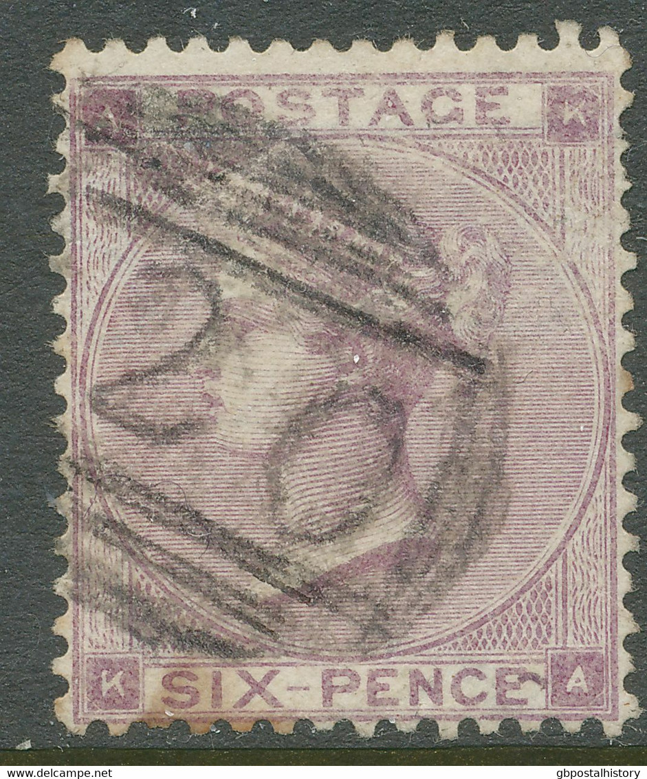 GB 1864 QV 6D W Four Small White Corner Letters (KA) Average Used RARE VARIETY - Varietà, Errori & Curiosità