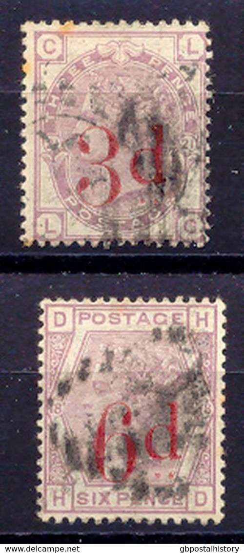 GB 1883 QV Provisional Issue 3 D On 3 D And 6 D On 6 D Fine Average Used - Usados