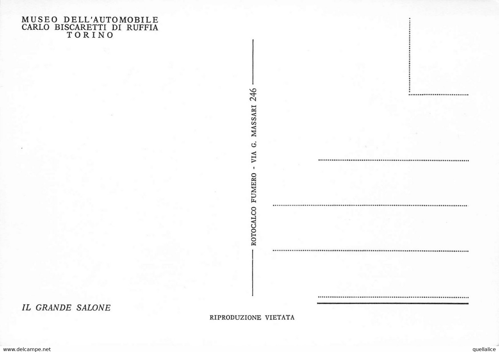 02424 "TORINO - MUSEO DELL'AUTOMOBILE - CARLO BISCARETTI DI RUFFIA - IL GRANDE SALONE" AUTO, ANIMATA. CART NON SPED - Museums