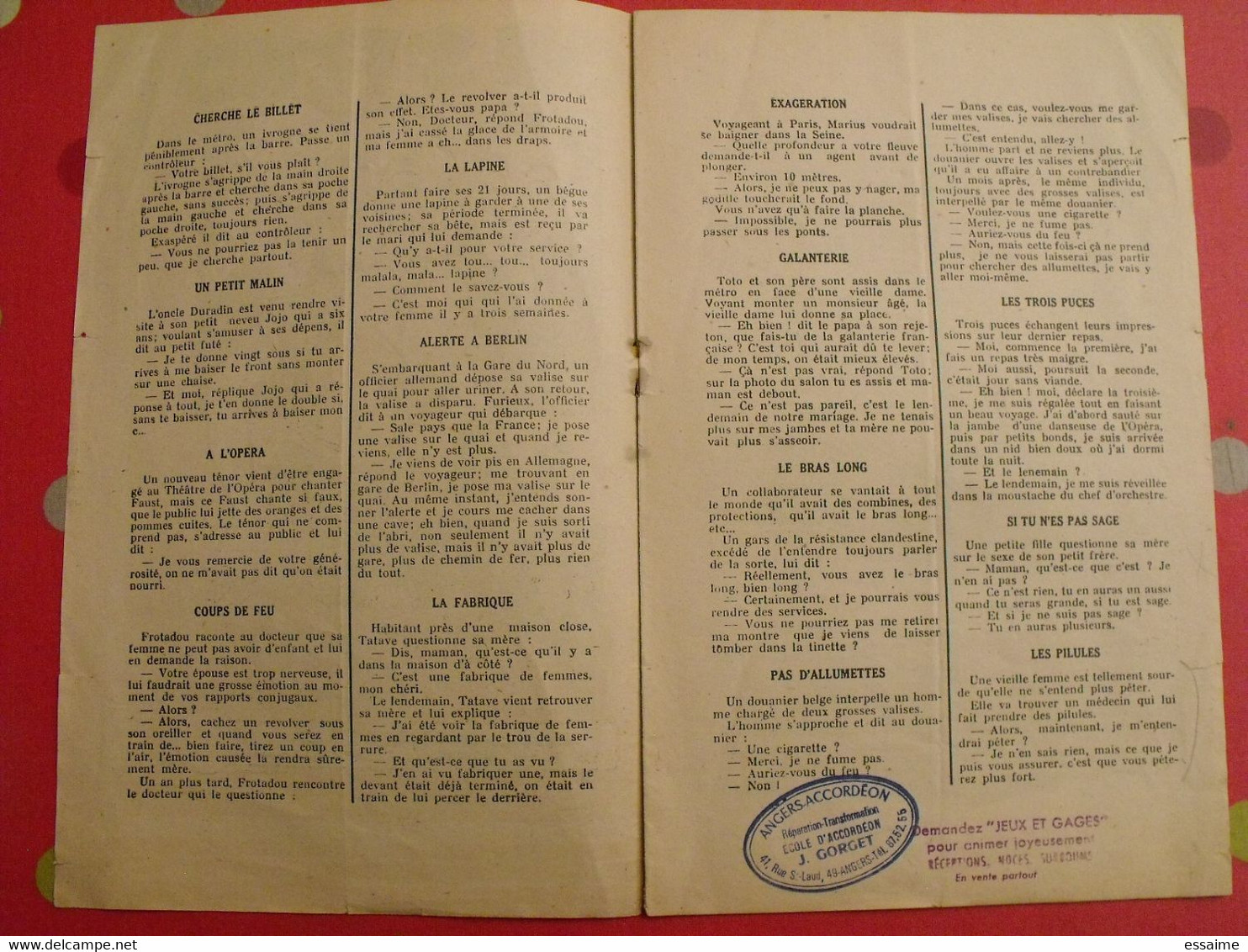 Recueil De 120 Blagues Amusantes "on S'fend La Pipe. éditions Marcus-Picot Vers 1945 - Humor