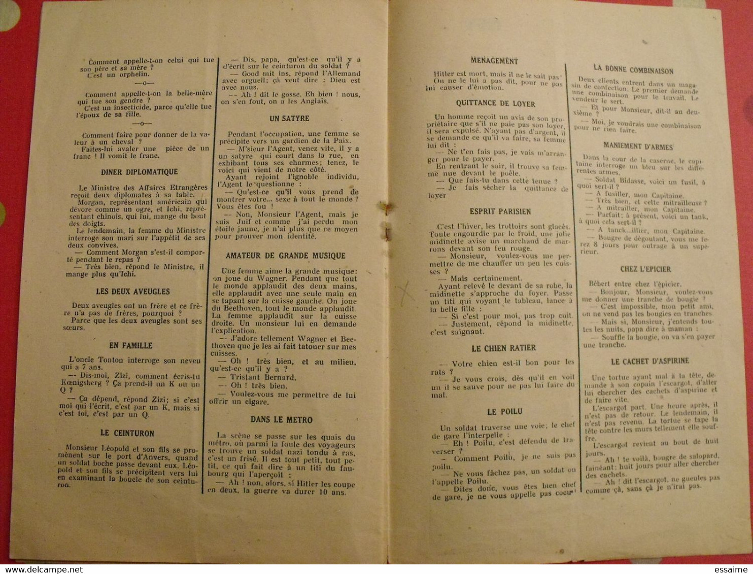 Recueil De 120 Blagues Amusantes "on S'fend La Pipe. éditions Marcus-Picot Vers 1945 - Humor