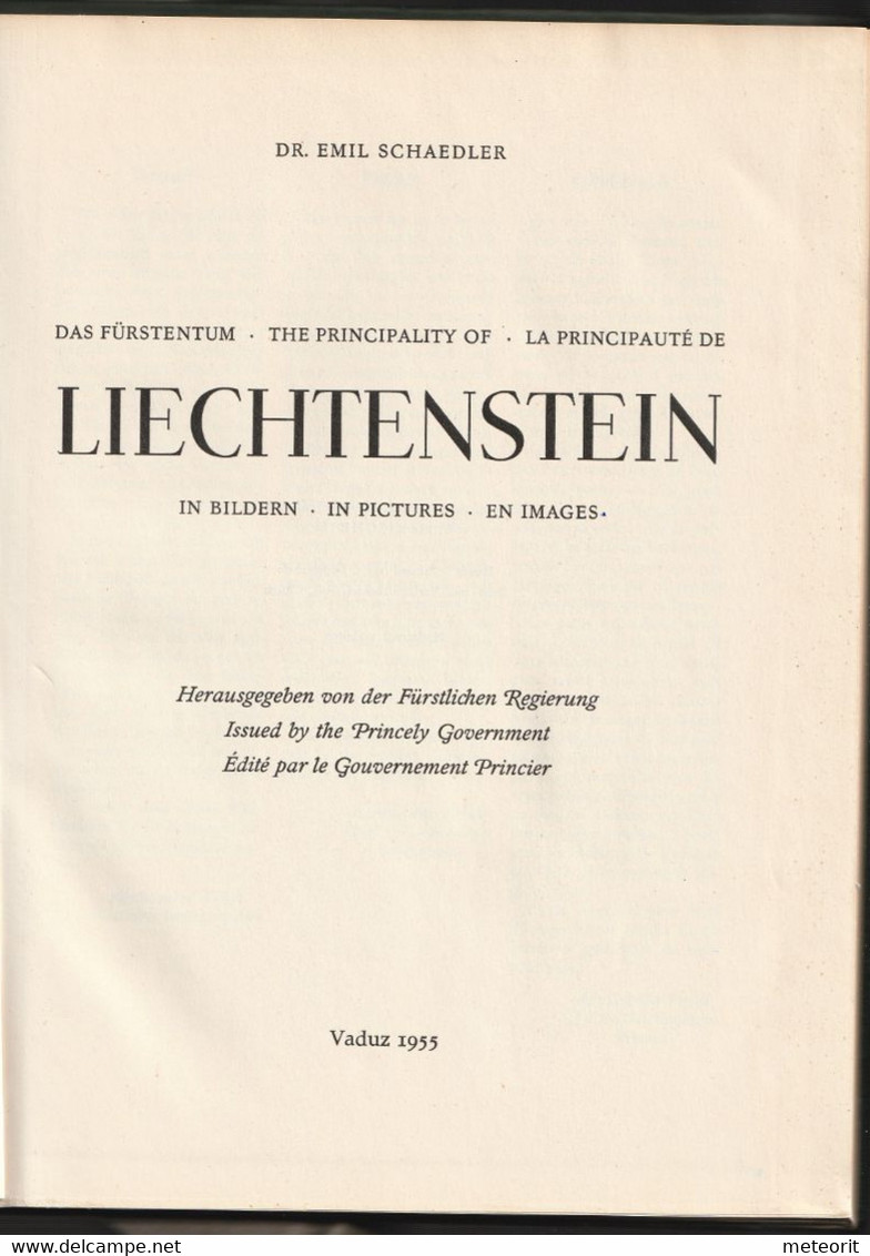 Dr. Emil Schaedler "Das Fürstentum Liechtenstein In Bildern" 1955, Ca.15 Seiten Text Und Ca. 90 Seiten Fotographien, - Ohne Zuordnung