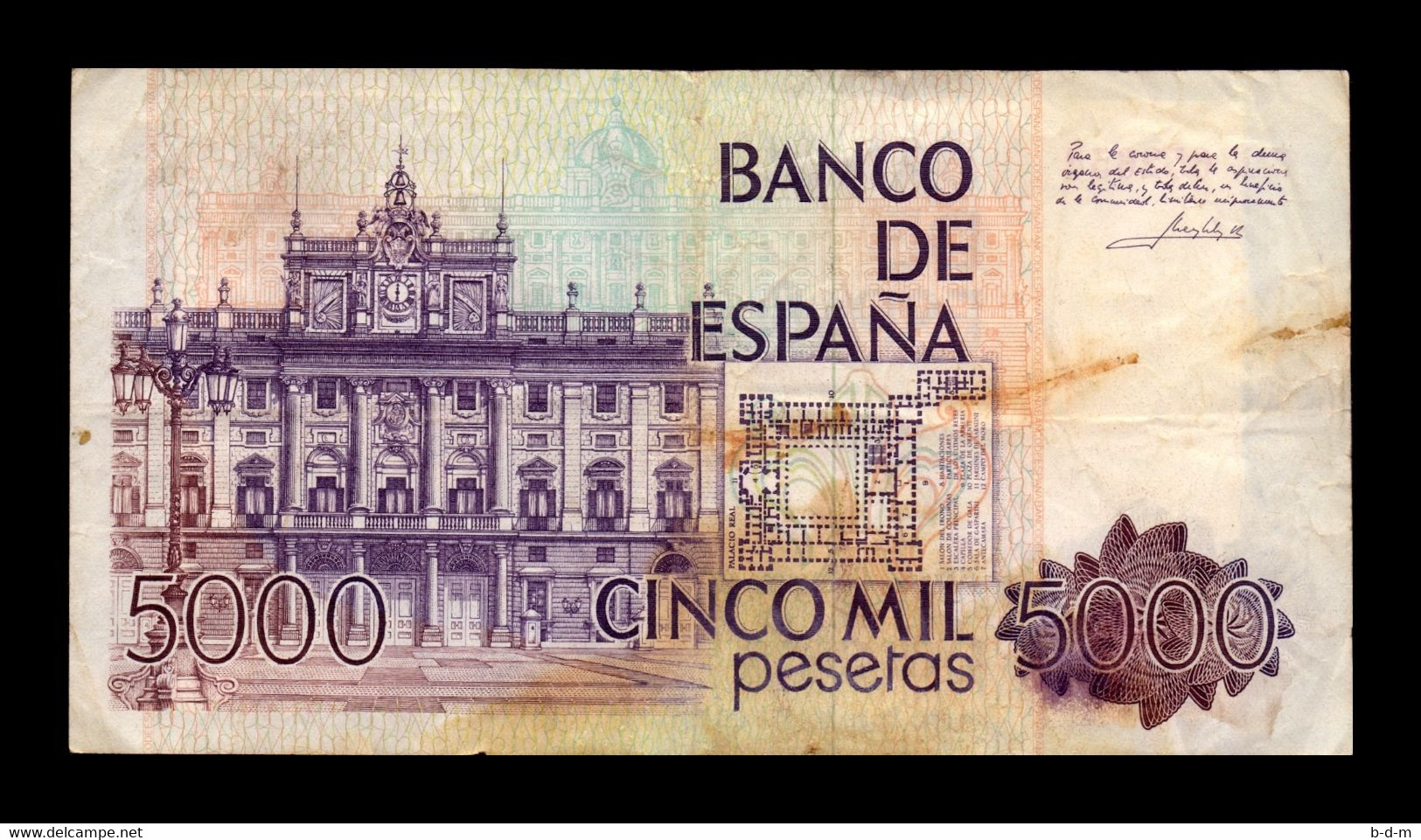 España Spain 5000 Pesetas 1979 Pick 160 Serie 9D Replacement BC F - [ 4] 1975-… : Juan Carlos I