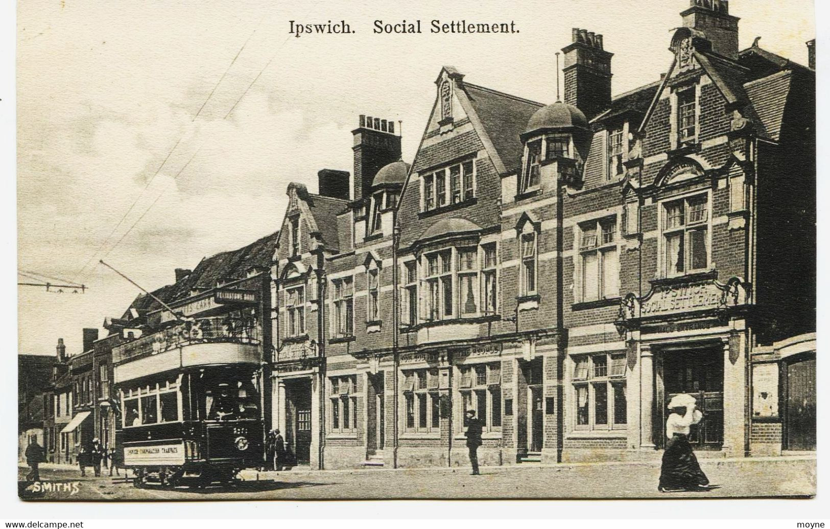 8985 - Royaume Uni -  IPSWICH ( Soffolk) - Social Settlement - Tramway , Personnages  Photog. SMITHS Vers 1908 - Ipswich