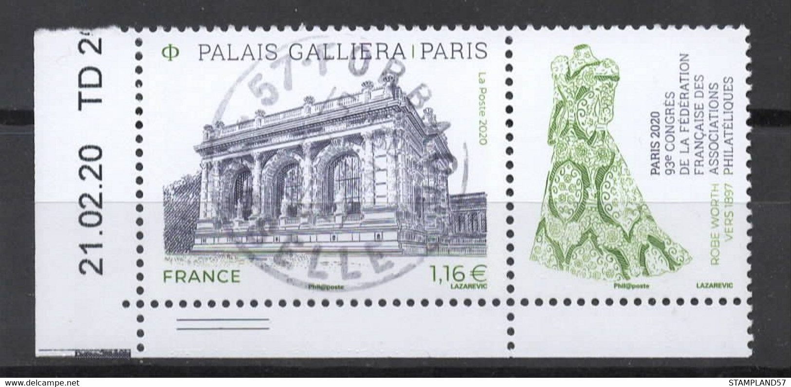 FRANCE 2020 - Timbre - 93ème Congrès FFAP - Palais Galliera Oblitéré Cachet Rond - Gebraucht