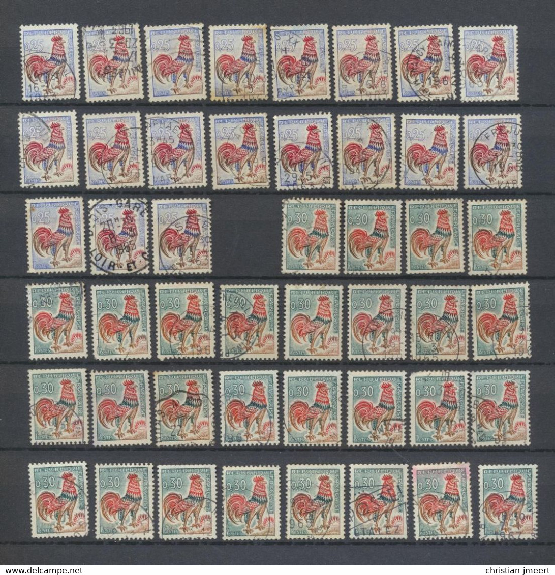 Oblitérations Sur Coq De Decaris  Yvert  1331 Et A 136 Timbres - 1962-1965 Cock Of Decaris