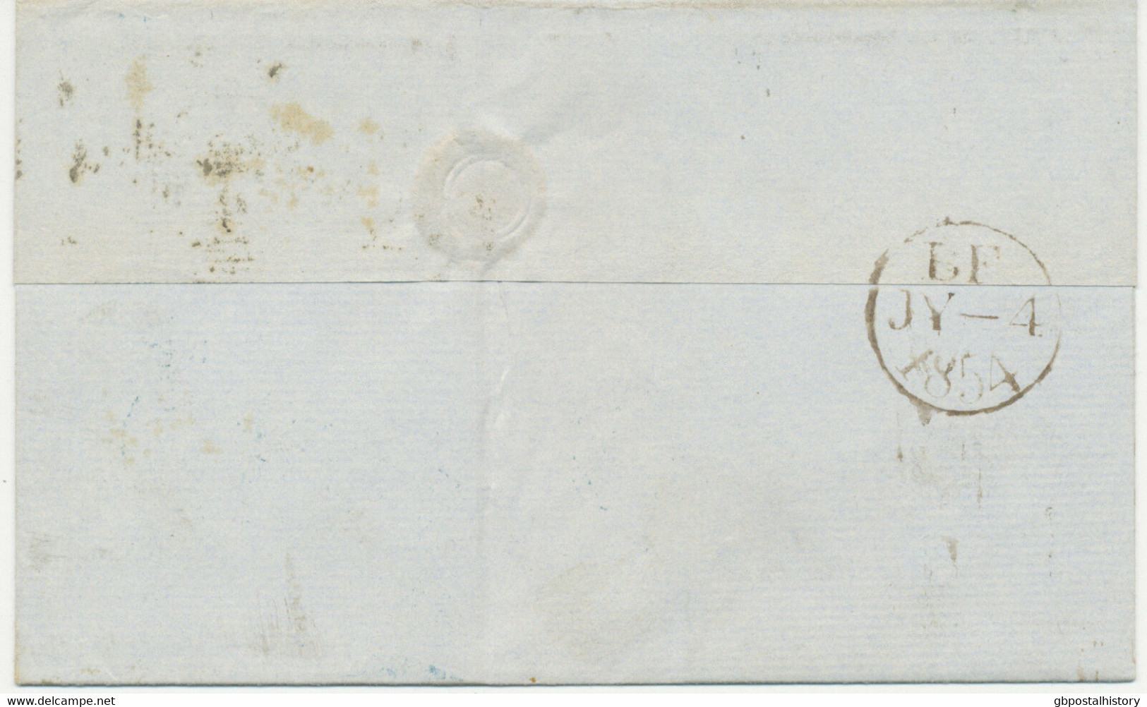 GB 1854 QV 2d Pale Blue Pl.4 ('TL') Superb Env Numeral Cancel "12" = LONDON - Brieven En Documenten