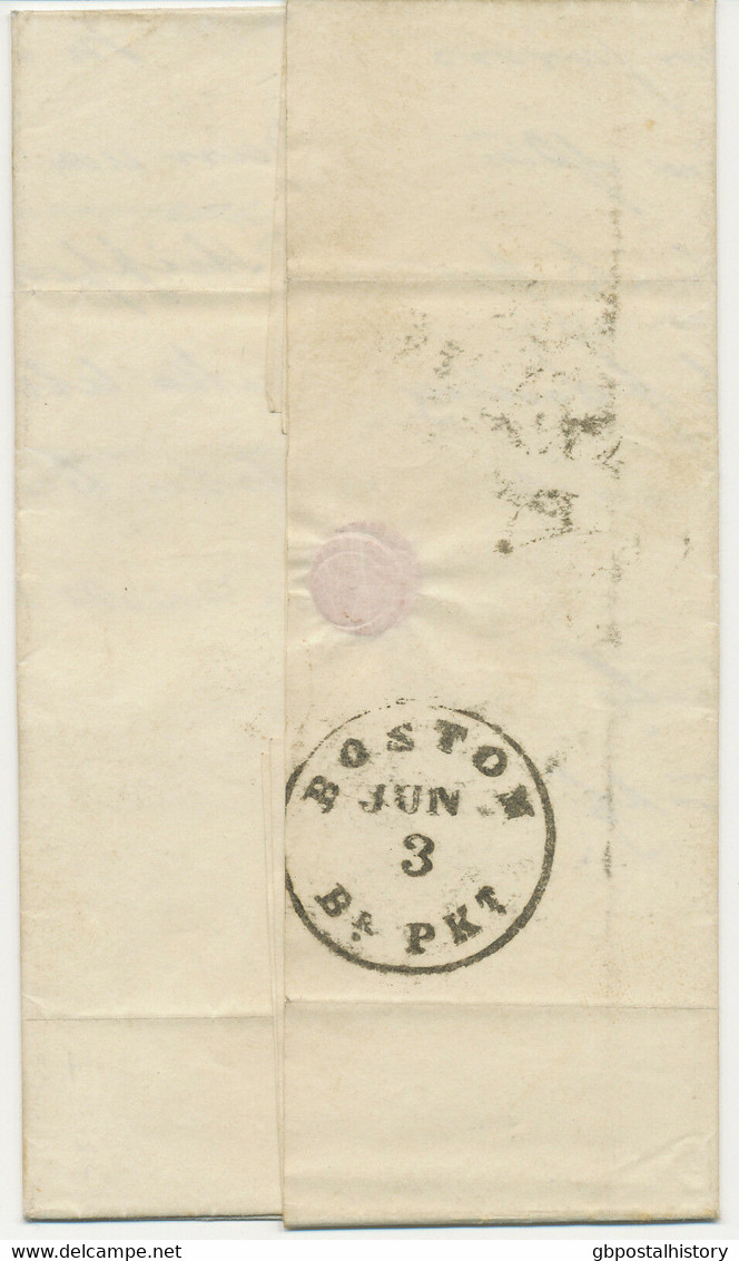 GB 1859 Superb Maritime Mail MANCHESTER – LIVERPOOL - BOSTON, USA - Storia Postale