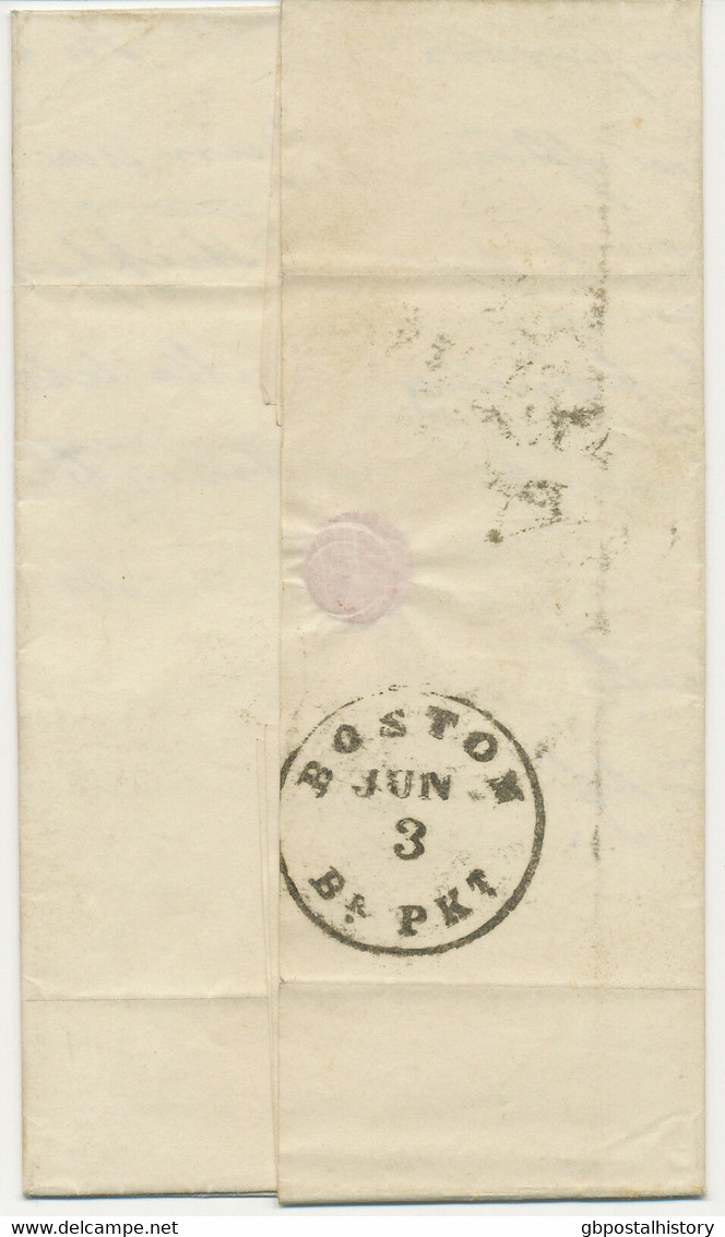 GB 1859 Superb Maritime Mail MANCHESTER – LIVERPOOL - BOSTON, USA - Brieven En Documenten