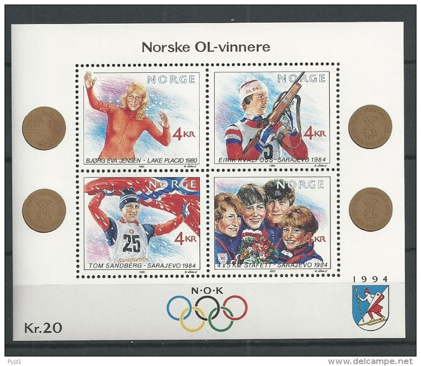 1989 MNH Norway, Postfris** - Blocks & Kleinbögen