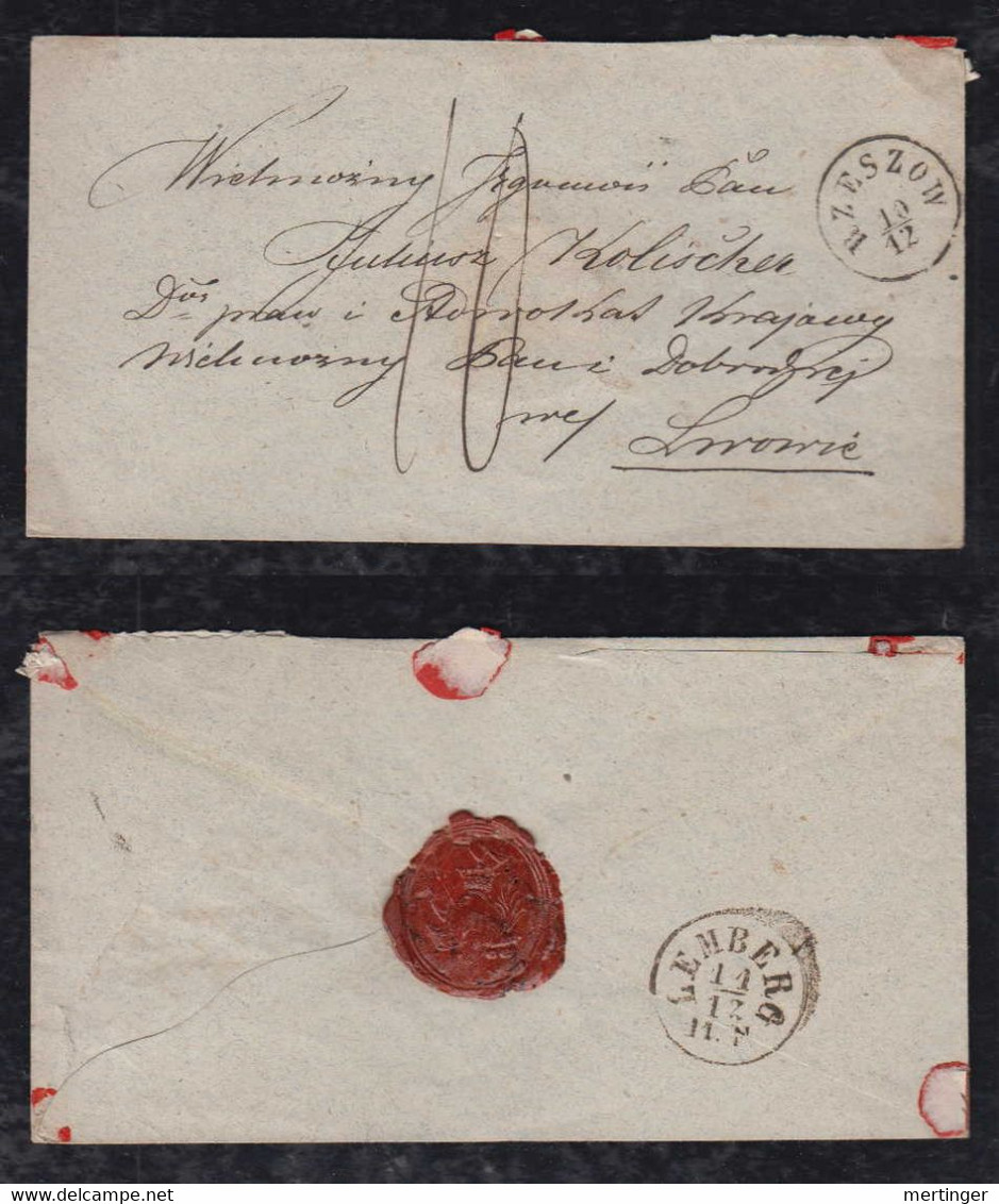 Poland Ca 1864 Cover RZESZOW To LEMBERG Lwiw Ukraine - ...-1860 Prephilately